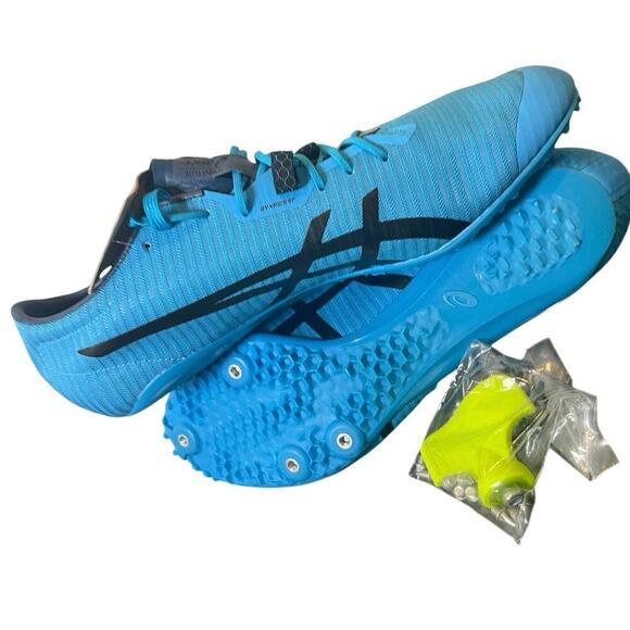 ASICS SONIC-SPRINT SHOES TRACK FIELD‎ SPIKES ElLITE 2 SZ 12 DIGITAL AQUA BLUE main image 9